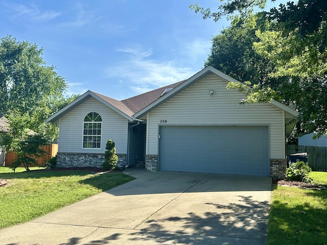 759 S Troy Ave, Springfield, MO 65802 - ranch-style house featuring brick siding, driveway, a garage, and a shingled roof