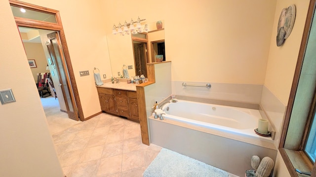 2930 S 175th Rd, El Dorado Springs, MO 64744 - full bathroom featuring vanity, a bath, and tile patterned flooring