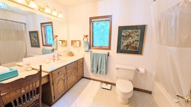 2930 S 175th Rd, El Dorado Springs, MO 64744 - bathroom featuring vanity, shower / bath combo, and tile patterned floors