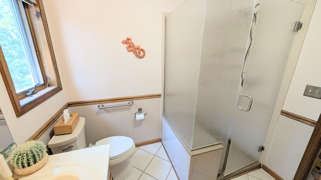 2930 S 175th Rd, El Dorado Springs, MO 64744 - bathroom with a shower with shower door, vanity, tile patterned flooring, and a bath