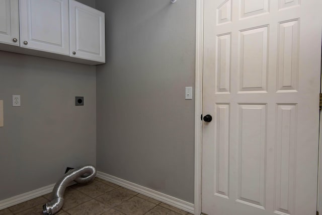 805 S Benson Pl, Nixa, MO 65714 - laundry room with electric dryer hookup, cabinet space, and tile patterned flooring