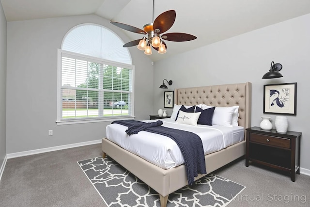 805 S Benson Pl, Nixa, MO 65714 - bedroom with lofted ceiling, carpet, and ceiling fan