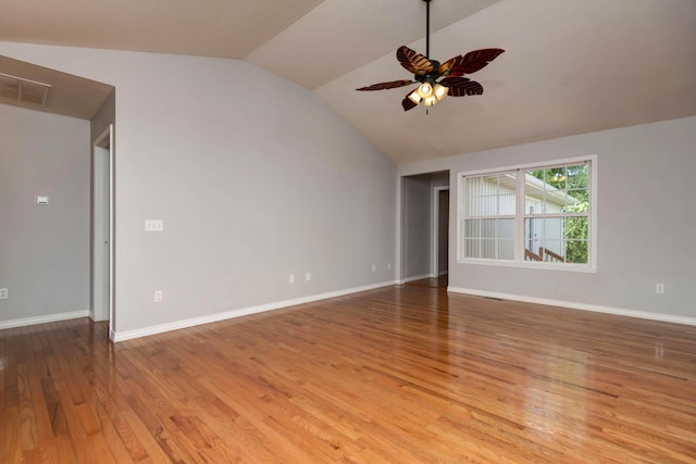 805 S Benson Pl, Nixa, MO 65714 - unfurnished room with lofted ceiling, ceiling fan, and light wood-style floors