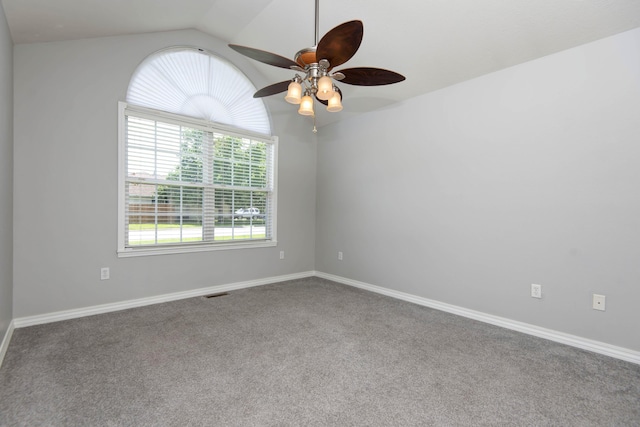 805 S Benson Pl, Nixa, MO 65714 - carpeted spare room with lofted ceiling and a ceiling fan