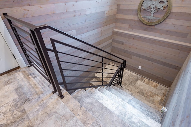 6323 Creeksedge Ct, Ozark, MO 65721 - stairway with wooden walls and stone finish floors