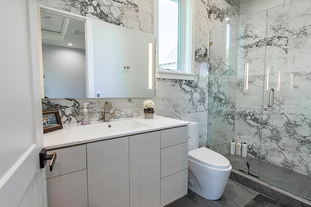 6323 Creeksedge Ct, Ozark, MO 65721 - full bathroom featuring vanity and a marble finish shower