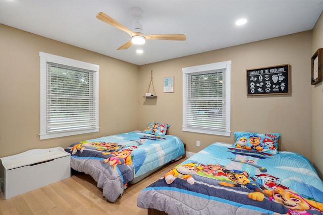 12163 State Highway Tt, Republic, MO 65738 - bedroom with wood finished floors, a ceiling fan, and recessed lighting