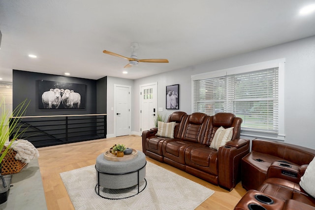 12163 State Highway Tt, Republic, MO 65738 - living room featuring a ceiling fan and recessed lighting