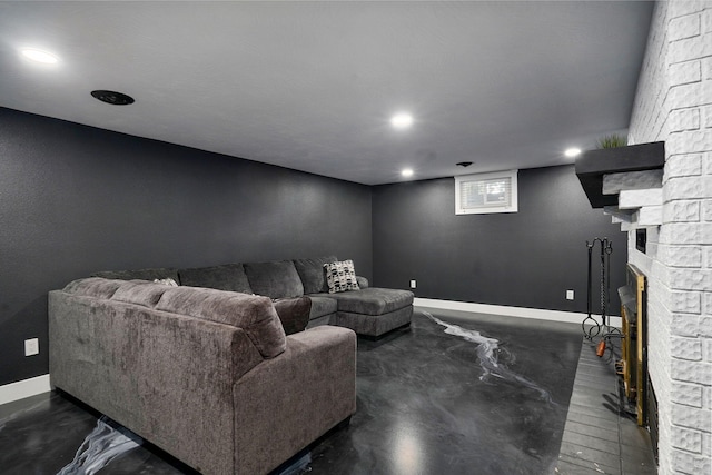 12163 State Highway Tt, Republic, MO 65738 - living area with a stone fireplace and recessed lighting