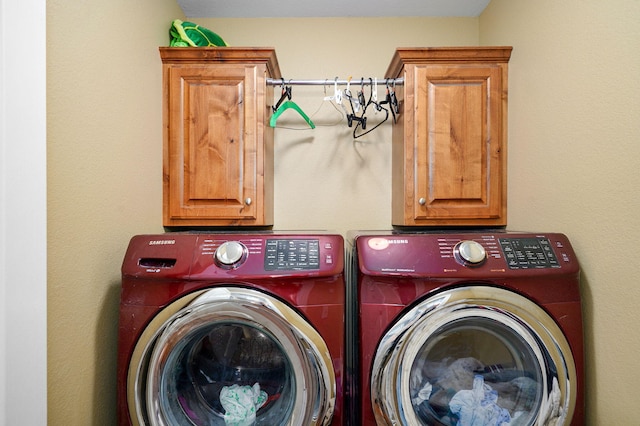 823 Mcvey St, Mount Vernon, MO 65712 - washroom featuring independent washer and dryer and cabinet space