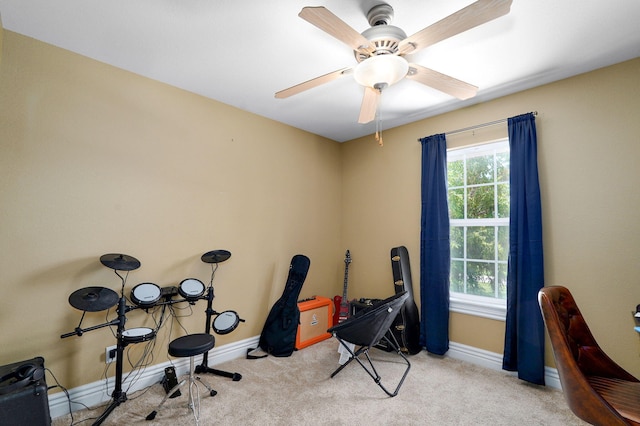 823 Mcvey St, Mount Vernon, MO 65712 - playroom featuring carpet floors and a ceiling fan