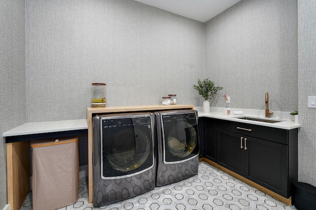 104 Walnut Hill Ln, Ozark, MO 65721 - laundry area with a sink and independent washer and dryer