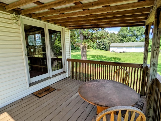 13802 E State Highway 76, Taneyville, MO 65759 - wooden terrace with a yard