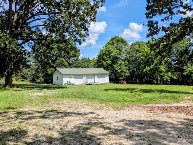 13802 E State Highway 76, Taneyville, MO 65759 - view of grassy yard featuring a garage and an outbuilding