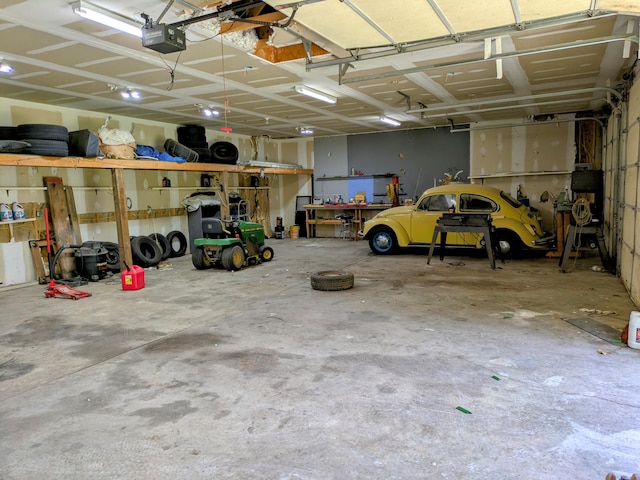 13802 E State Highway 76, Taneyville, MO 65759 - garage featuring a garage door opener and a workshop area