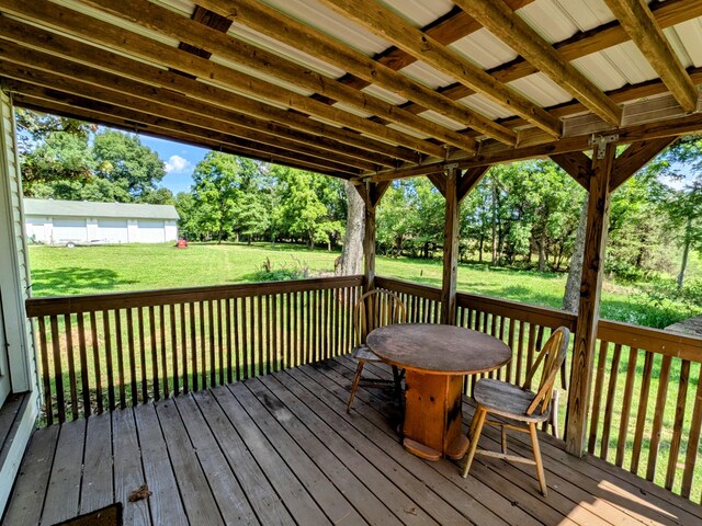 13802 E State Highway 76, Taneyville, MO 65759 - wooden deck with a yard and view of scattered trees