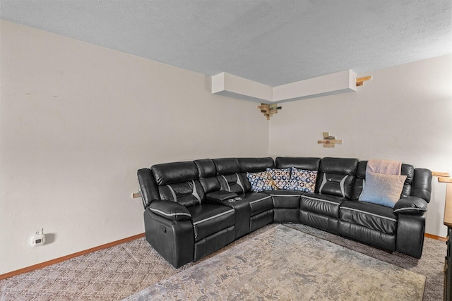 2602 S 15th Ave, Ozark, MO 65721 - carpeted living area with baseboards and a textured ceiling