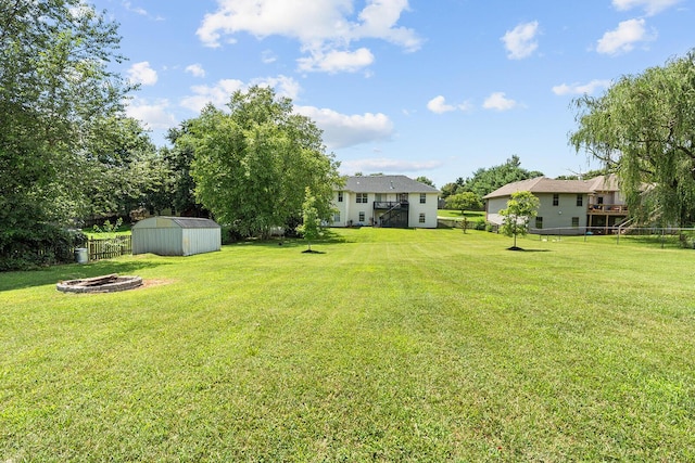 2602 S 15th Ave, Ozark, MO 65721 - fenced backyard with an outdoor fire pit and a storage shed