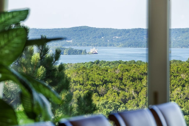 10 Patterson Ave, Branson, MO 65616 - water view featuring a heavily wooded area and a mountainous background