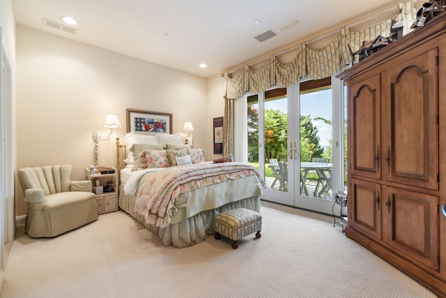 10 Patterson Ave, Branson, MO 65616 - bedroom with light colored carpet, access to outside, french doors, and recessed lighting