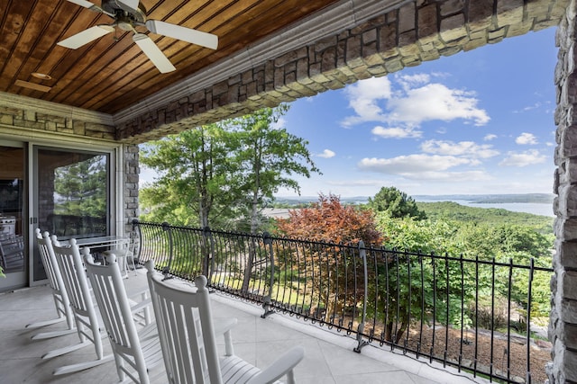 10 Patterson Ave, Branson, MO 65616 - patio / terrace with a ceiling fan and a water view