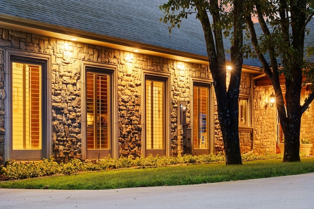10 Patterson Ave, Branson, MO 65616 - view of exterior entry with stone siding and a shingled roof