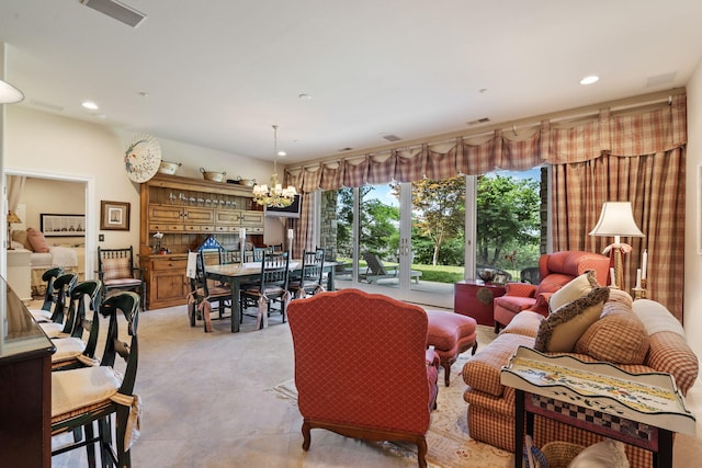 10 Patterson Ave, Branson, MO 65616 - living area with a chandelier and recessed lighting