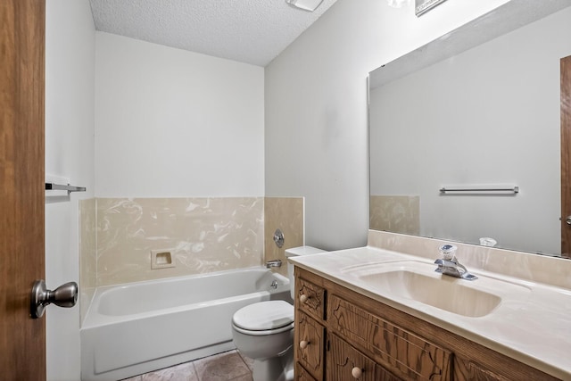 2812 E Linwood St, Springfield, MO 65804 - full bath with a textured ceiling, a bath, vanity, and tile patterned flooring