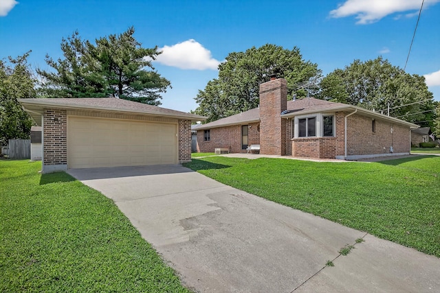 2812 E Linwood St, Springfield, MO 65804 - single story home with brick siding, a front lawn, and a chimney
