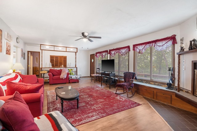 6665 State Highway 173, Cape Fair, MO 65624 - living room featuring ceiling fan and wood finished floors