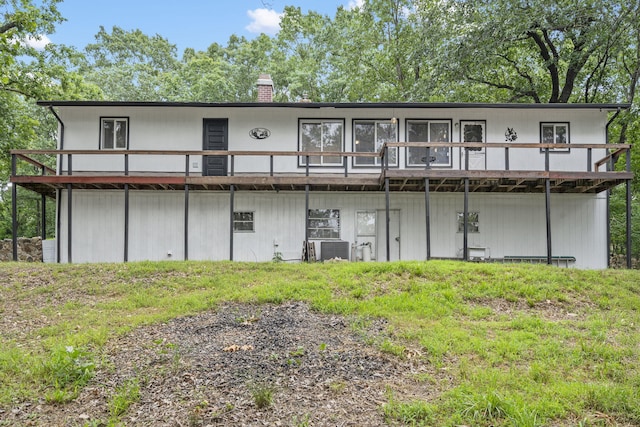6665 State Highway 173, Cape Fair, MO 65624 - back of property featuring a chimney and a wooden deck