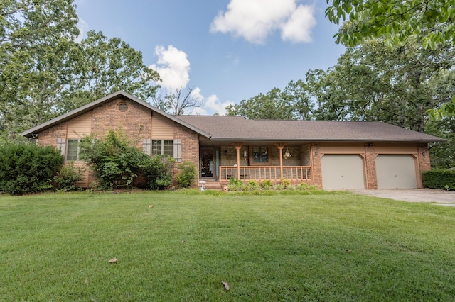 6337 S Farm Road 31, Billings, MO 65610 - ranch-style home with covered porch, brick siding, and a front lawn