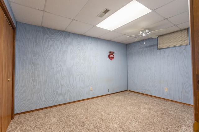 6337 S Farm Road 31, Billings, MO 65610 - carpeted spare room featuring a drop ceiling and ceiling fan