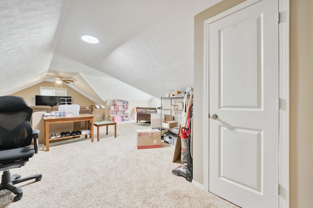 3477 W Broadmoor Ct, Springfield, MO 65807 - carpeted office with vaulted ceiling and a textured ceiling