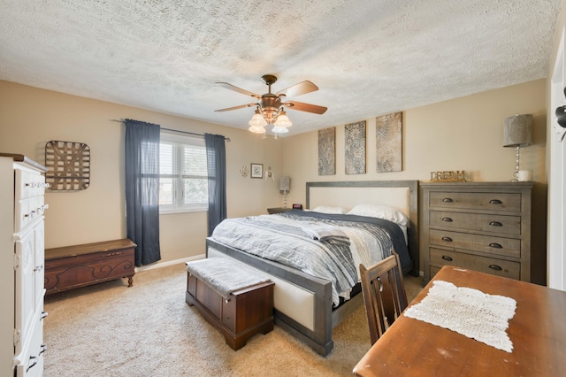 3477 W Broadmoor Ct, Springfield, MO 65807 - bedroom featuring a textured ceiling, light carpet, and ceiling fan