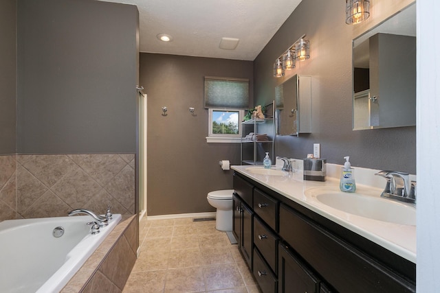 360 Durango Ln, Billings, MO 65610 - full bath featuring double vanity, a garden tub, a shower, and tile patterned floors