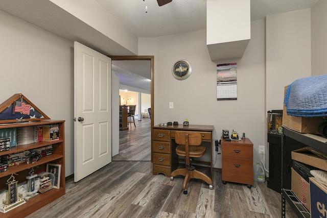 360 Durango Ln, Billings, MO 65610 - office area with wood finished floors and ceiling fan
