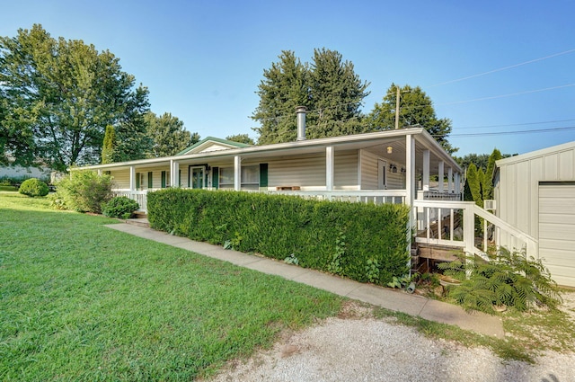 1410 S Elizabeth Rd, Stockton, MO 65785 - ranch-style home with covered porch and a front yard