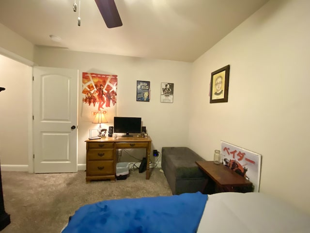 1113 Chesterfield Dr, Webb City, MO 64870 - carpeted bedroom featuring a ceiling fan and baseboards