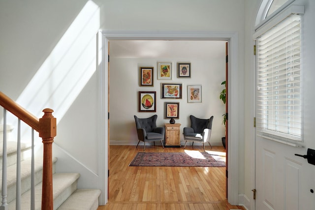 3931 E Stanford St, Springfield, MO 65809 - foyer entrance featuring light wood-style flooring and stairs