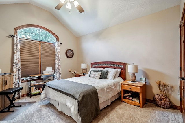 2419 W Deerbrooke Trl, Ozark, MO 65721 - bedroom featuring lofted ceiling, carpet flooring, and a ceiling fan