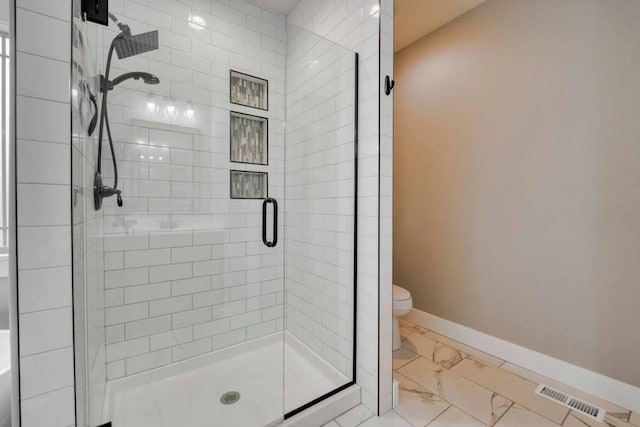 4212 Tuscany Cir, Ozark, MO 65721 - bathroom featuring a stall shower and marble finish flooring