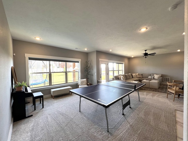 4212 Tuscany Cir, Ozark, MO 65721 - game room with carpet floors, recessed lighting, and a ceiling fan