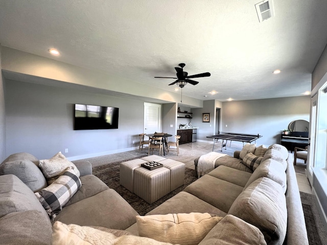4212 Tuscany Cir, Ozark, MO 65721 - living area featuring a ceiling fan and recessed lighting