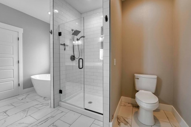 4212 Tuscany Cir, Ozark, MO 65721 - full bathroom with marble finish flooring, a shower stall, and a freestanding tub