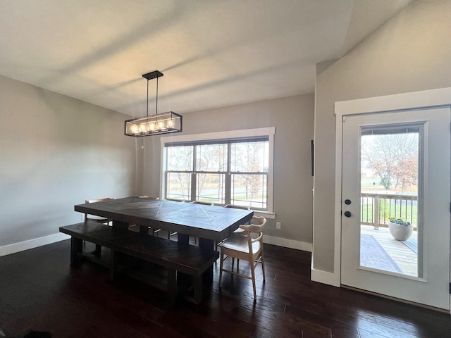 4212 Tuscany Cir, Ozark, MO 65721 - dining room with healthy amount of natural light, dark wood-type flooring, and a chandelier