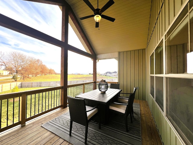 4212 Tuscany Cir, Ozark, MO 65721 - sunroom with ceiling fan and outdoor dining space