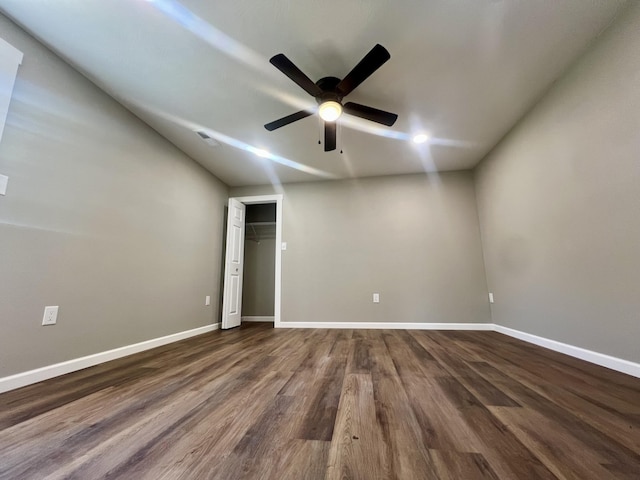 711 W Woodbine Rd, Ash Grove, MO 65604 - unfurnished room featuring ceiling fan and dark wood-style floors
