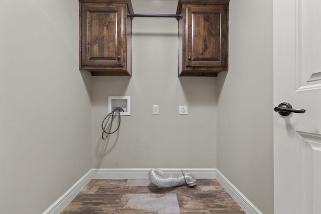 5323 S Carson St, Battlefield, MO 65619 - laundry area featuring hookup for a washing machine, electric dryer hookup, cabinet space, and wood finished floors