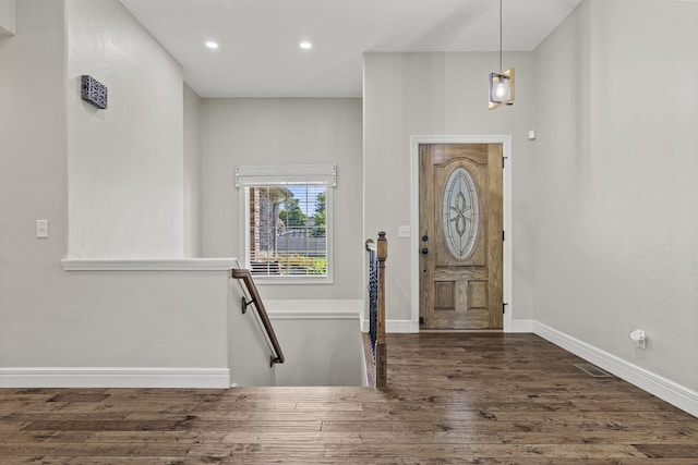 5323 S Carson St, Battlefield, MO 65619 - entryway with wood finished floors and recessed lighting